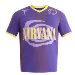 Nirvana Graphic Mesh Football Jersey Style Shirt